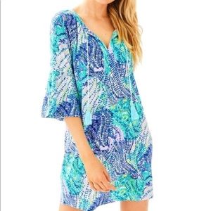 Lilly Pulitzer Blue and Green Patterned Dress